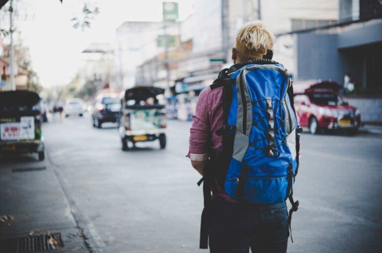 A man backpack travelling